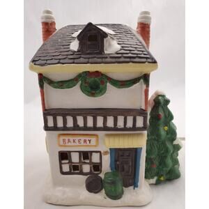 Vtg 1992 Bakery Holiday Expressions Dickens Lighted Christmas Porcelain Village